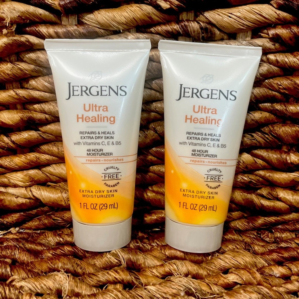 Lot of 2 JERGENS Ultra Healing 48 Hour Moisturizer Lotion Travel Size 1 oz New!